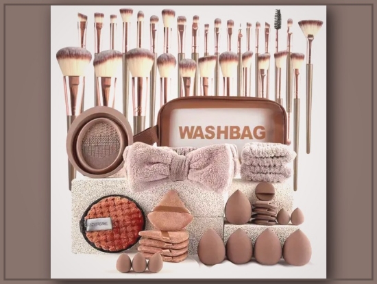 Picture of Coffee Color Makeup Brush Set – 20/26/30/56pcs, Travel-Ready
