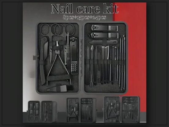 Picture of 8/15/24pcs Classic Nail Scissors Set – Stainless Steel Manicure & Pedicure Tools