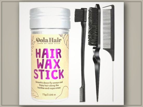 Picture of Slick Back Hair Brush & Wax Stick Set – Non-Greasy & Long-Lasting Hold