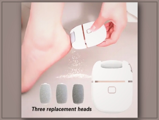 Picture of Rechargeable Electric Foot Grinder with 3 Replaceable Heads & USB Charging for Cracked & Dry Skin Care