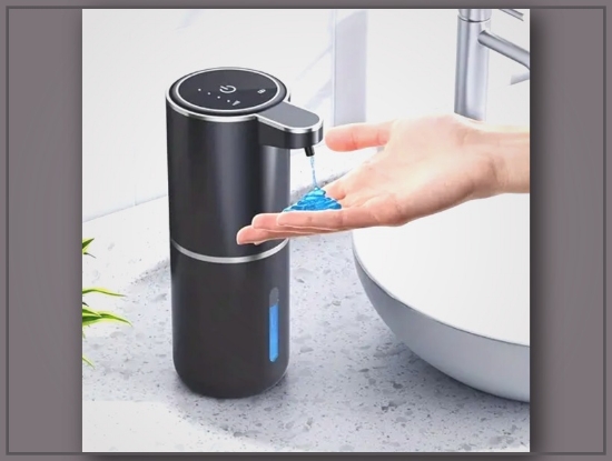 Picture of Automatic Touchless Soap Dispenser – 380mL, Rechargeable, Wall-Mounted, Modern Black Design