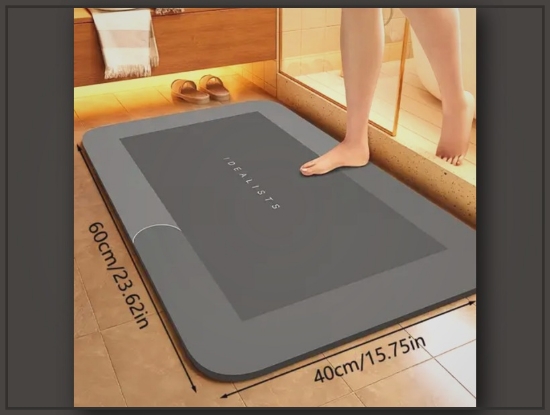 Picture of Super Absorbent Microfiber Bath Mat – Quick-Drying, Non-Slip, Soft Bathroom & Shower Mat