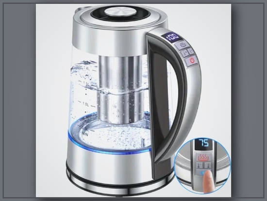 Picture of Electric Glass Kettle with 12 Temperature Controls – 1.8L, Insulated, Suitable for Tea & Coffee