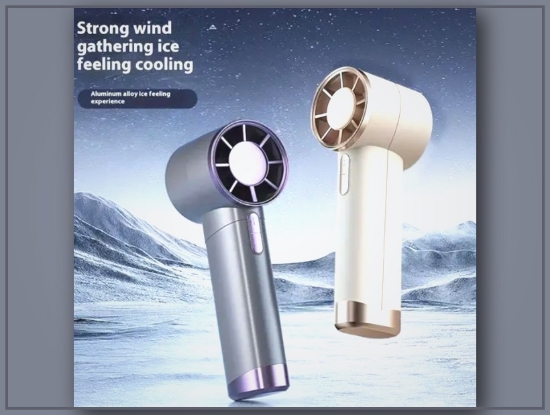 Picture of Portable Handheld Fan with LED Display – USB Rechargeable, 100-Speed Adjustable, Compact & Lightweight for Travel & Outdoor Cooling