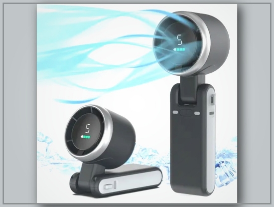 Picture of Portable Foldable Handheld Fan – USB Rechargeable, Ultra-Quiet, 5-Speed, 3600mAh Battery, 10H Runtime