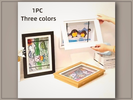 Picture of Magnetic A4 Art Display Frame – Front-Opening, Foldable, Cartoon Theme, Versatile for Home & Office