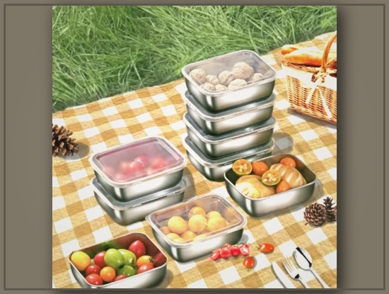 Picture of Set of 5 Stainless Steel Food Storage Containers with Lids – Perfect for Meal Prep, Fridge Organization, Picnic & Travel
