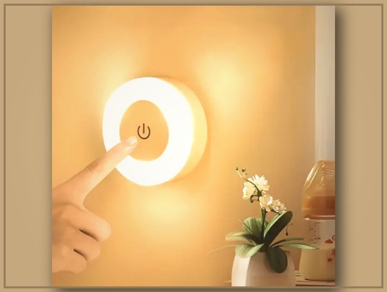 Picture of Modern LED Touch Night Light – Dimmable, Rechargeable, White Light, Battery-Powered, Suitable for Bedroom & Living Room