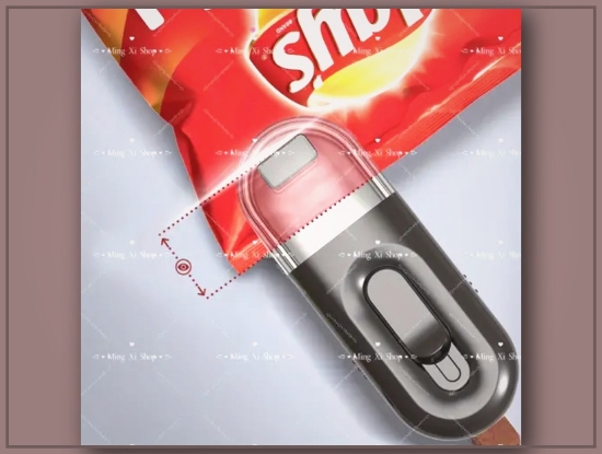 Picture of Portable 2-in-1 Food Vacuum Sealer & Cutter – Semi-Automatic, Battery-Powered, Compact Kitchen Tool