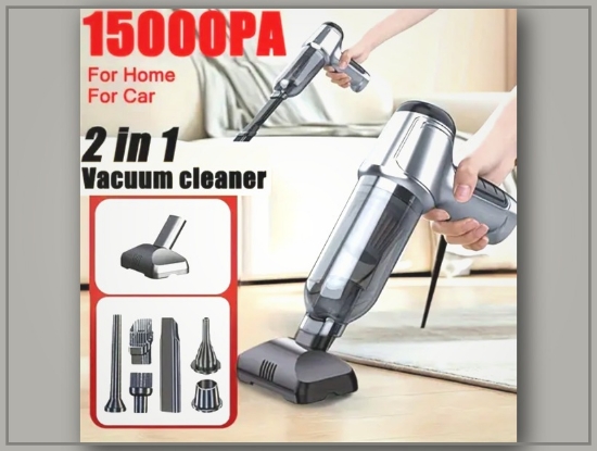 Picture of Wireless Handheld Vacuum Cleaner – 15000PA, Portable, Strong Suction, for Car & Home, with Accessories