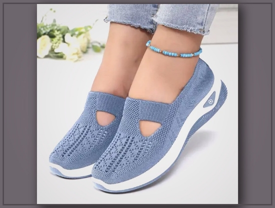 Picture of Women’s Breathable Knitted Sports Shoes – Trendy Lace-Up, Cross-Border Style