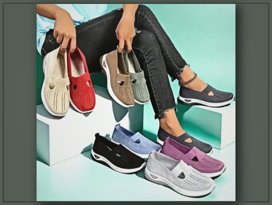 Picture of Women’s Breathable Slip-On Sneakers – Lightweight, Knit, Arch Support, All-Season