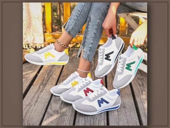 Picture of Women’s Casual Sneakers with White & Black Accents – EVA Sole