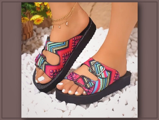 Picture of Women’s Summer Flat Bottom Slippers – Thick Sole, Comfortable Outdoor Slippers