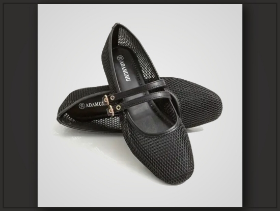 Picture of Women’s Ballet Flat Shoes – Breathable Mesh, Round Toe, Buckle Closure