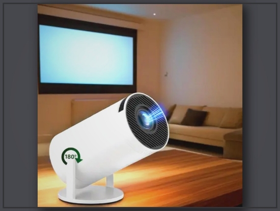 Picture of SCUARI WiFi6 & BT 5.2 Portable Mini Projector – 1080P Support, 3.3m Display