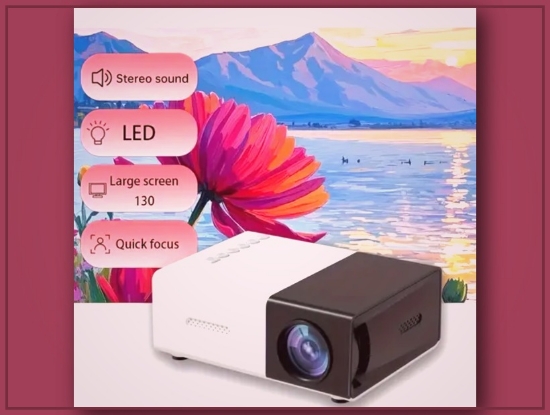 Picture of High Brightness LED Video Projector – HD, Remote Control, Compatible with Smartphones