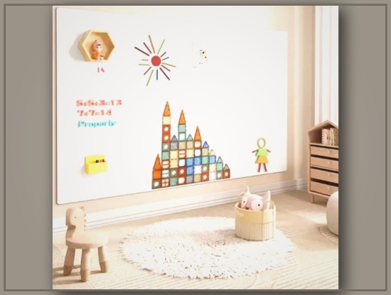 Picture of Magnetic Whiteboard with Mobile Doodle Wall – Wipeable & Self-Adhesive