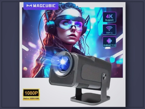 Picture of 4K Android 11 Projector – Native 1080P, Dual WiFi6, Support 3D
