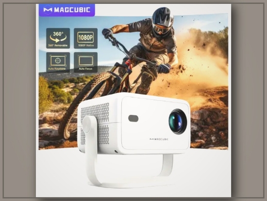 Picture of 2D Flat Design Magcubic L018 LED Projector – 1080P, 650ANSI, Android 11
