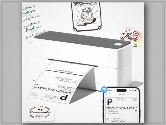 Picture of Wireless Thermal Label Printer for Small Business – 10.16x15.24cm, Portable