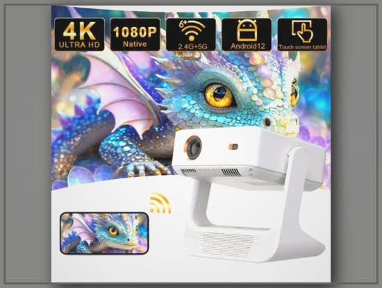 Picture of Autofocus Android 12 1080P HD Projector – 4K Support, WiFi6, Auto Keystone