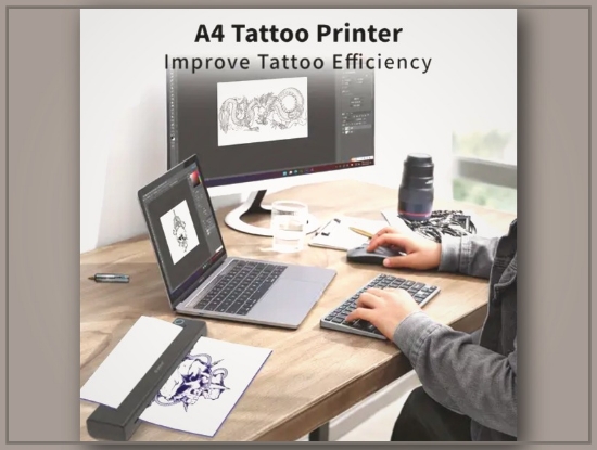 Picture of ORICO Wireless Tattoo Stencil Printer – Inkless, Foldable, Includes 10 Transfer Papers