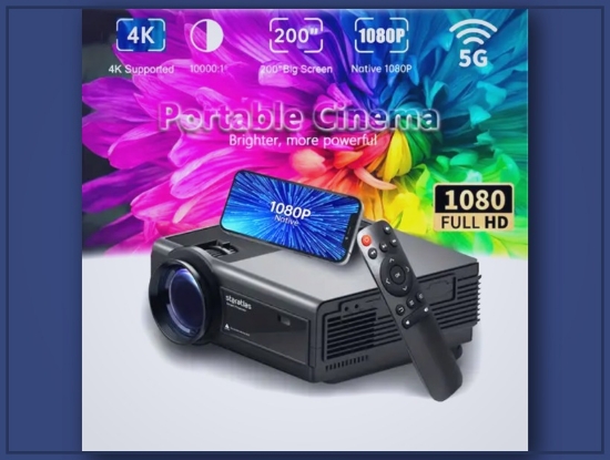 Picture of STARATLAS HD Outdoor Cinema Projector – 1080P, 7.62m Screen, WiFi, USB & VGA