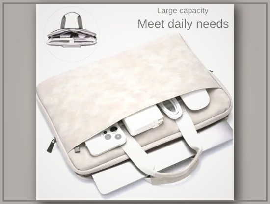 Picture of Premium PU Leather Laptop Bag – Full-Open Design for 33-40cm Laptops, Stylish & Durable