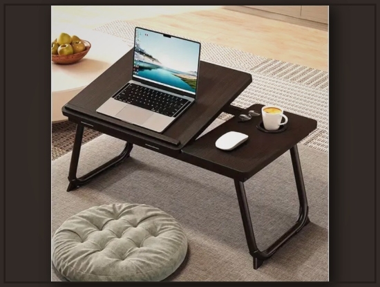 Picture of Adjustable Bed & Sofa Laptop Table – Foldable, Multi-Functional with Cup Holder