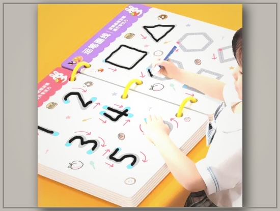 Picture of 36-Page Reusable Educational Practice Book – Includes Pens & Erasable Stickers