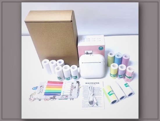 Picture of Multifunctional Mini Portable Thermal Wireless Printer – 3 Rolls, Supports Photos & Labels