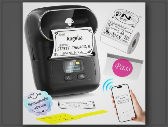 Picture of Phomemo M110 Wireless Thermal Label Printer – Compact & Rechargeable for Labels & Stickers