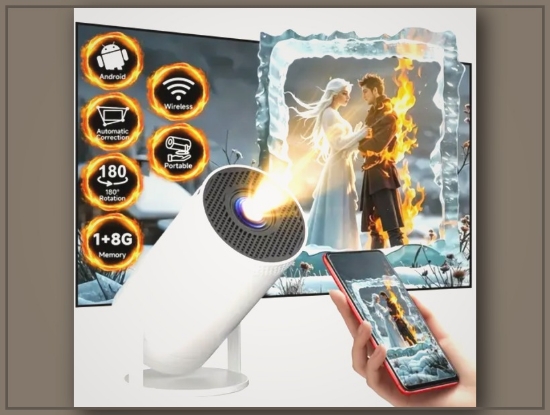 Picture of Ultra HD Smart Portable Home Theater Projector – 270° Rotation, 1080P Support