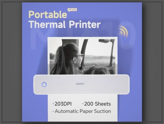 Picture of HPRT MT610 Wireless Thermal Printer – 203DPI, Auto Paper Sensing