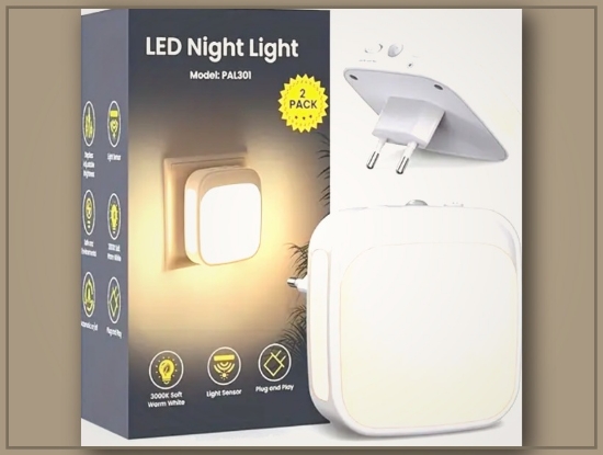 Picture of 2pcs Under-Cabinet LED Night Lights with Glow Sensor – Dimmable & Wireless