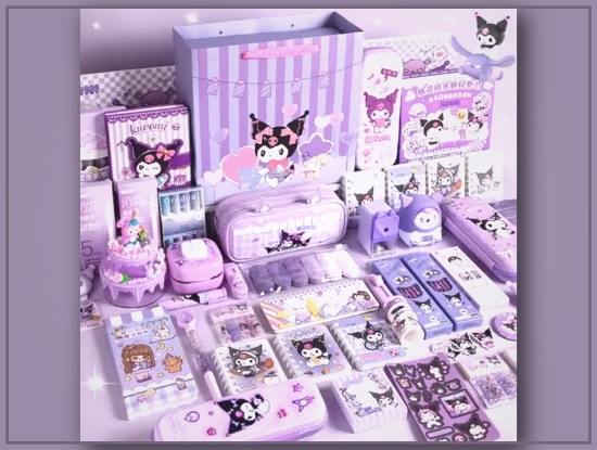 Picture of Sanrio Kuromi & Cinnamoroll Complete Stationery Gift Set – Notebooks, Pens, Rulers & More