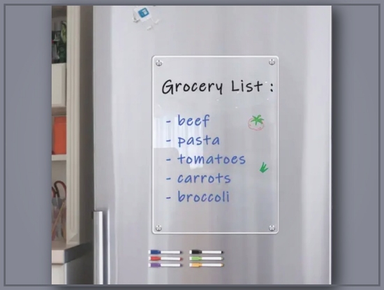 Picture of Clear Magnetic Whiteboard & Calendar – Reusable Acrylic Memo Board with Markers