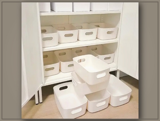 Picture of 10-Pack Durable Plastic Storage Boxes – Organizers for Cosmetics, Snacks & More