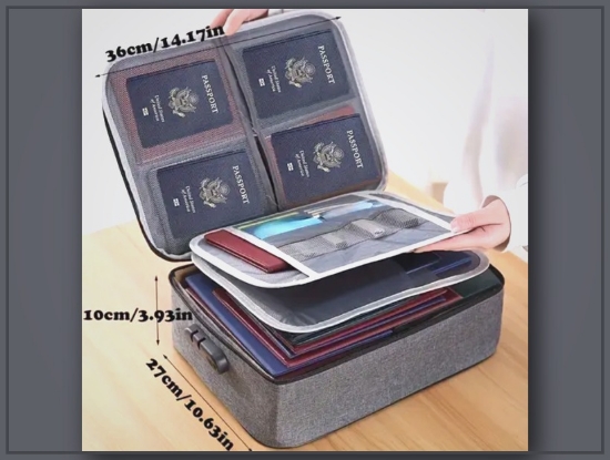 Picture of Fireproof & Water-Resistant Document Bag with Lock – Portable & Secure File Organizer
