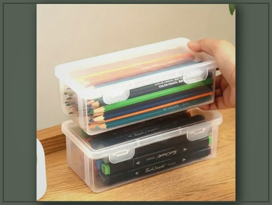 Picture of Large Transparent PP Storage Boxes with Lids – 2 Pack, Clear & Space-Saving