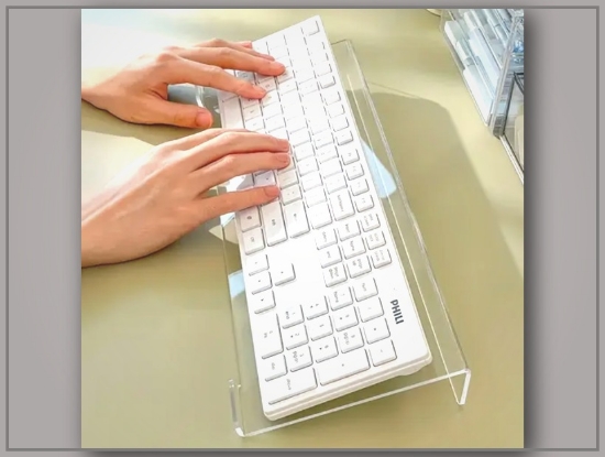 Picture of Compact Acrylic Keyboard & Mini PC Stand – Space-Saving, Durable Plastic