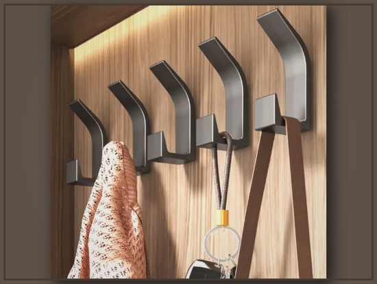 Picture of No-Drill Wall Hooks – 5pcs, Versatile Sticky Hooks for Bedroom & Bathroom
