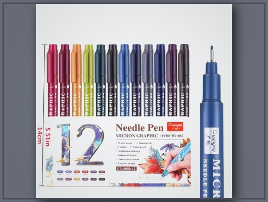 Picture of Fine Tip Micron & Graphic Pens – 12 Colors, Waterproof & Quick-Drying Ink