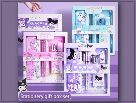 Picture of Sanrio Kuromi & Cinnamoroll Kids’ Stationery Set – Notebooks, Pens, Erasers, Rulers