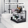 Picture of 2-Tier Sliding Under Sink Organizer with Metal Frame – Multi-Purpose Kitchen & Bathroom Storage Basket