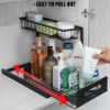 Picture of 2-Tier Sliding Under Sink Organizer with Metal Frame – Multi-Purpose Kitchen & Bathroom Storage Basket