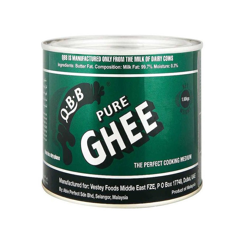 QBB Pure Ghee 1.6kg - Premium Clarified Butter Large Jar for Cooking, Baking, Catering & Wholesale Food Service Supply