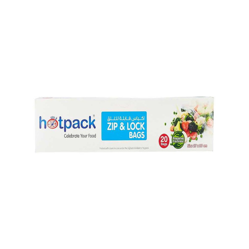Hotpack Zipper Bag 27x30cm 20PC Pack of 4