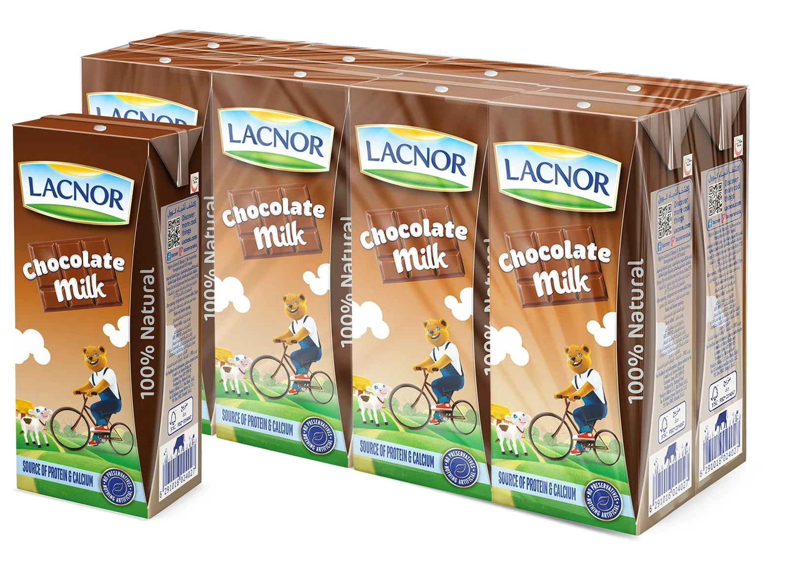 Lacnor Milk Chocolate Drink 180ML Carton Pack of 32